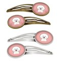 Carolines Treasures Carolines Treasures BB1217HCS4 Checkerboard Pink Bichon Frise Barrettes Hair Clips; Set of 4 BB1217HCS4